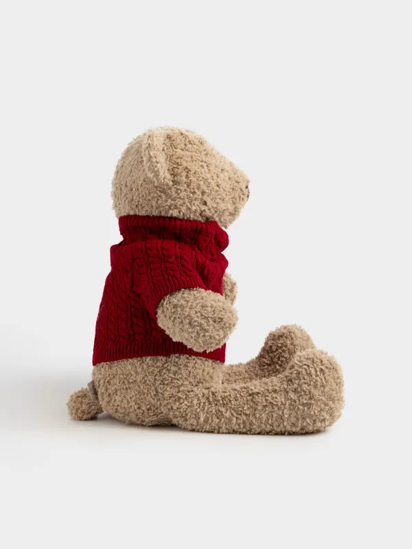 Toy, 55 cm, soft, polyester, brown, Bear in a sweater, Bear, image-2