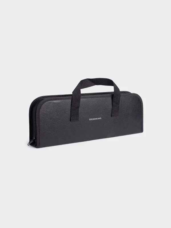 BBQ set, 4 items, in leather case, steel / wood / eco-leather, BBQ, image-9