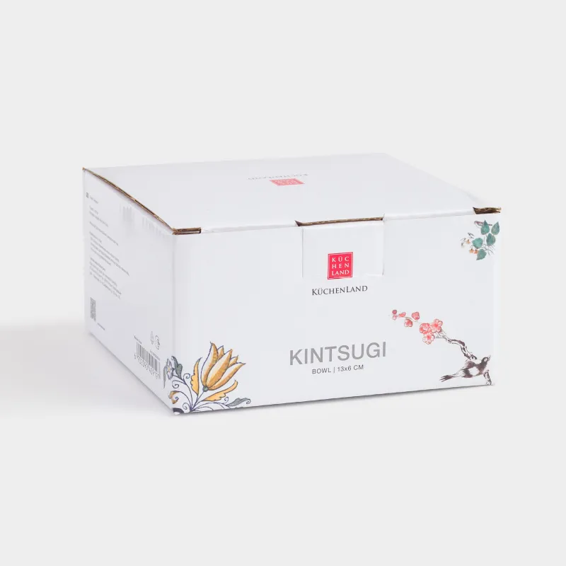 Bowl, 13x6 cm, 400 ml, porcelain N, white and gold, Kintsugi, Kintsugi, image-4