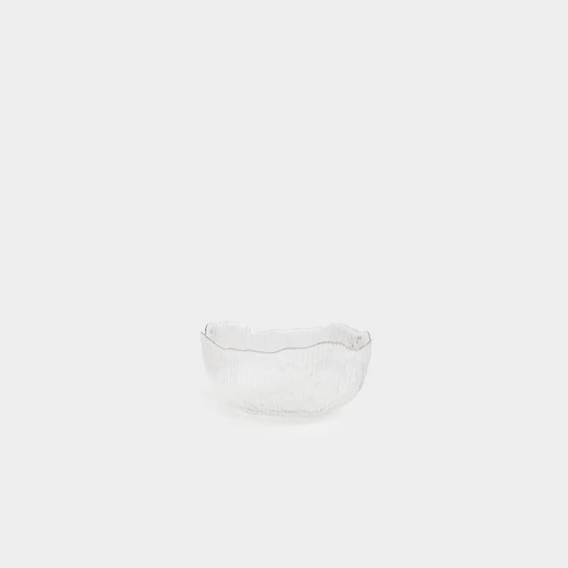 Bowl, 13x6 cm, glass R, with silver edging, Argos silver