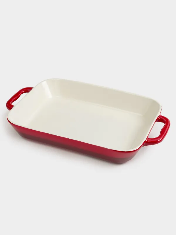 Baking dish, 34x24 cm, ceramic, rectangular, burgundy, Gradient, Cakes gradient, image-7