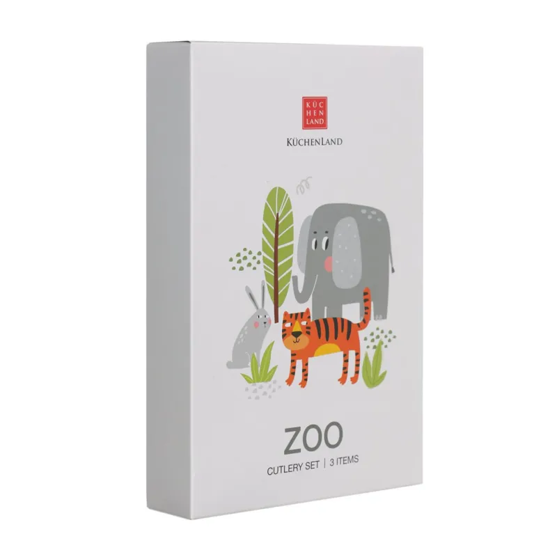 Cutlery, children's, 1 Persian, 3 pr, steel, Animal world, Zoo, image-1