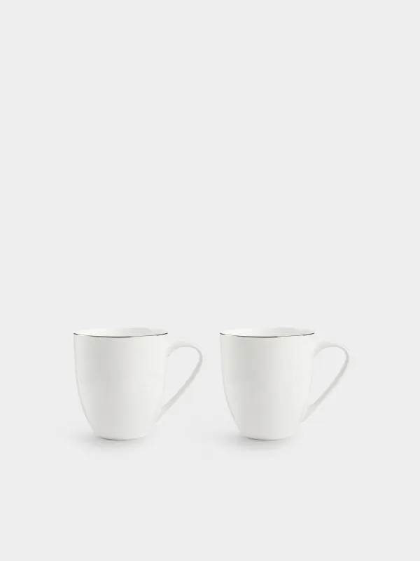 Mug, 450 ml, 6 pcs, porcelain F, white, Ideal silver, image-1