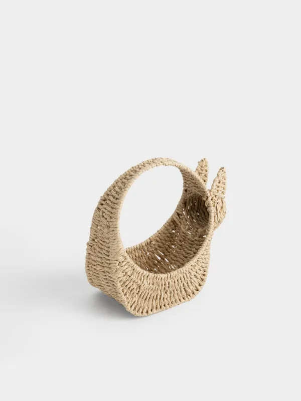 Storage basket, 26x14x26 cm, wicker, with handles, cellulose, Rectangular, Braided, image-1