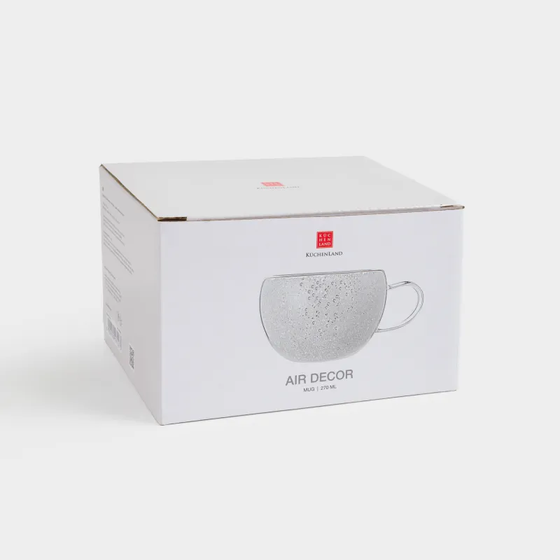 Mug, 270 ml, B glass, with silver crystals inside, Air decor, image-3