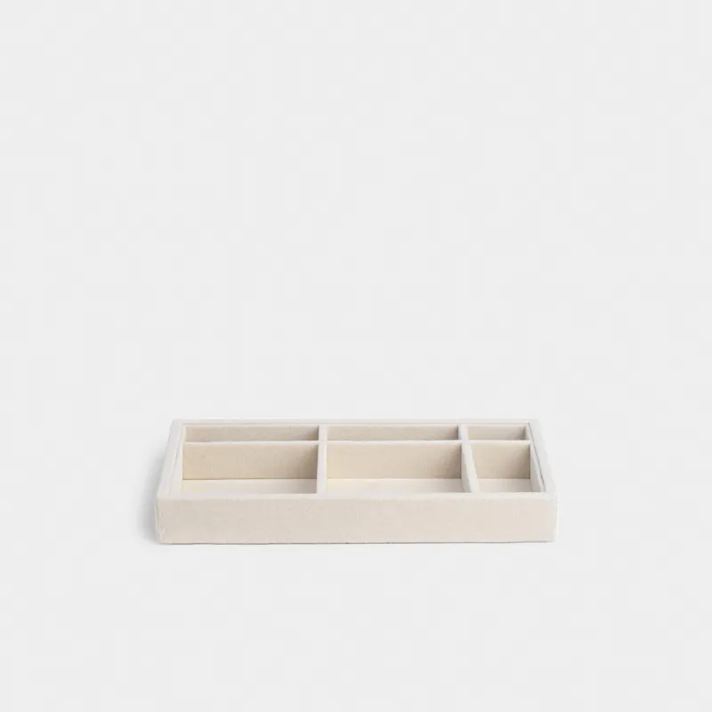 Jewelry storage organizer, 21x12 cm, MDF / velvet, beige, Ethics