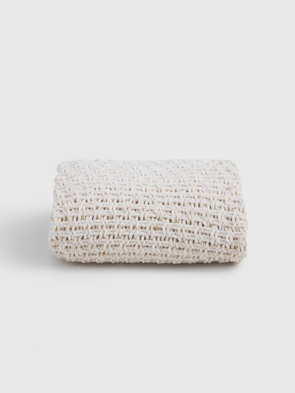 Plaid, 127x152 cm, knitted, polyester, Ivory, Neutral, image-6