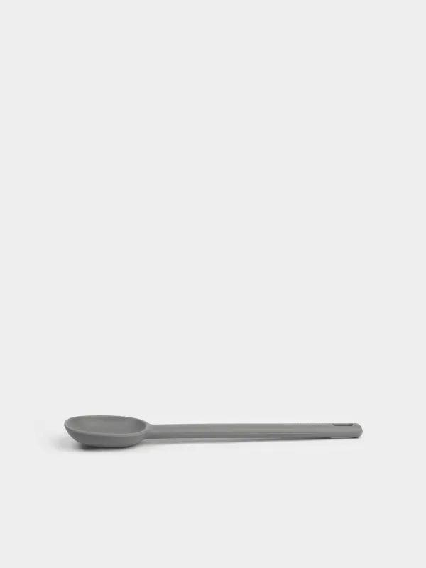 Serving spoon, 28 cm, silicone, grey, Grey steel, image-4