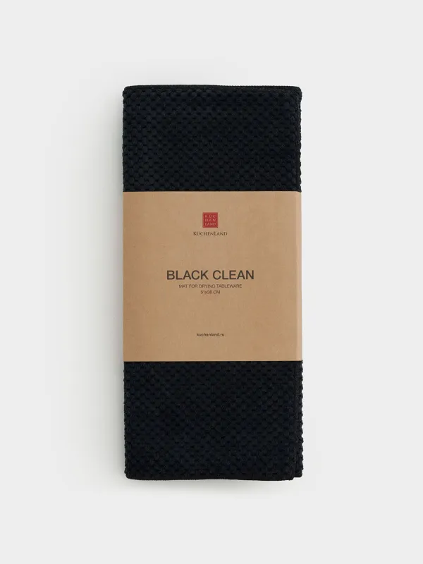 Dish drying mat, 51x38 cm, microfiber, black, Black clean, image-2