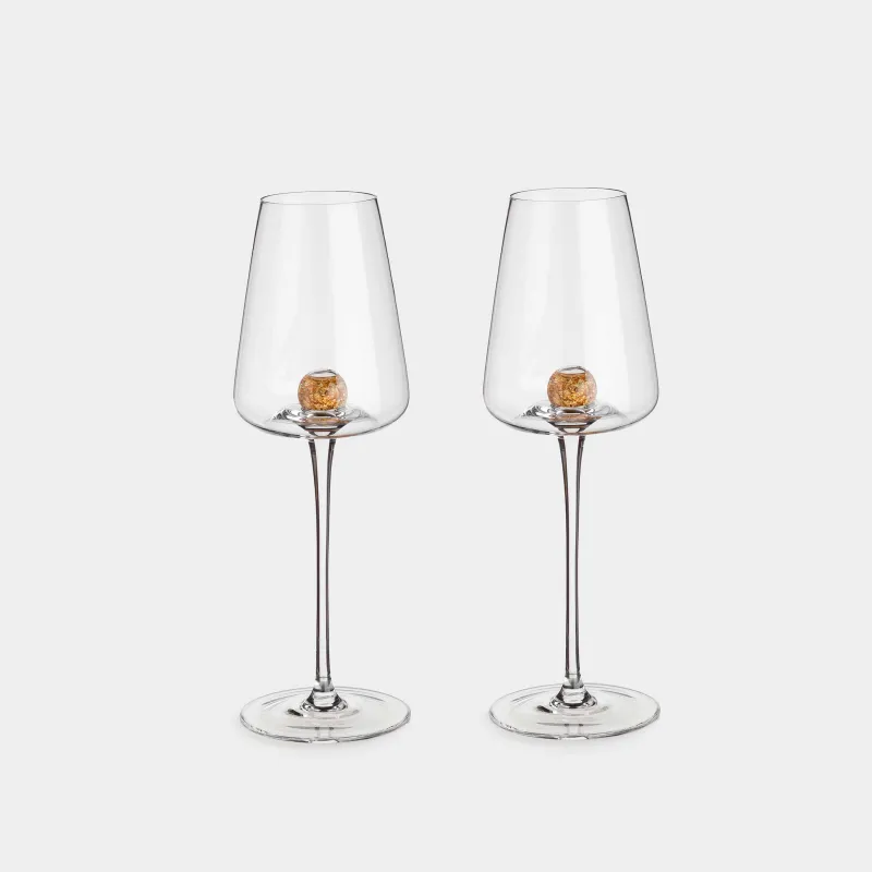Drinking glass, 350 ml, 2 pcs, Crystal glass, Amber ball, Sorento