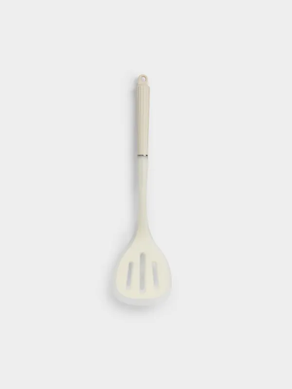 Spatula, 35 cm, with slots, silicone/nylon, milky, Milk kitchen, image-0