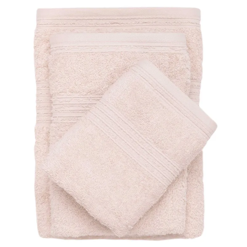 Towel set, 40x60 / 50x90 / 70x140 cm, 3 pcs, cotton, beige, Natural cotton, image-1