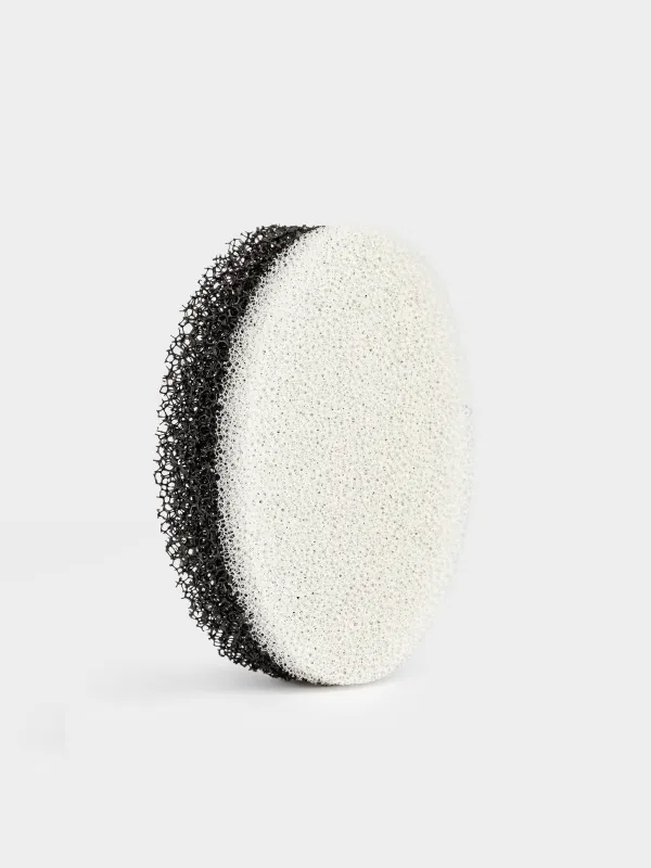 Sponge for washing dishes, 9x6 cm, 3 pcs, abrasive, oval, black and gray, Black clean, image-1