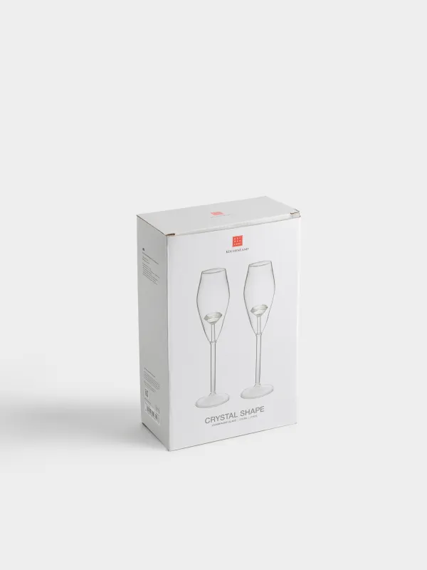 Drinking glass, 210 ml, 2 pcs, Glass, Crystal, Crystal shape, image-4