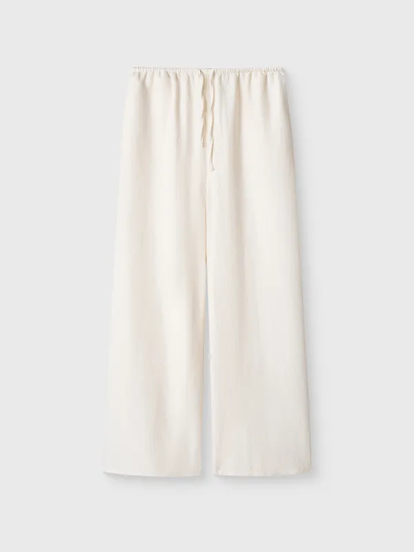 Women's trousers, homewear, size L, polyester, milky, Marlla, image-4