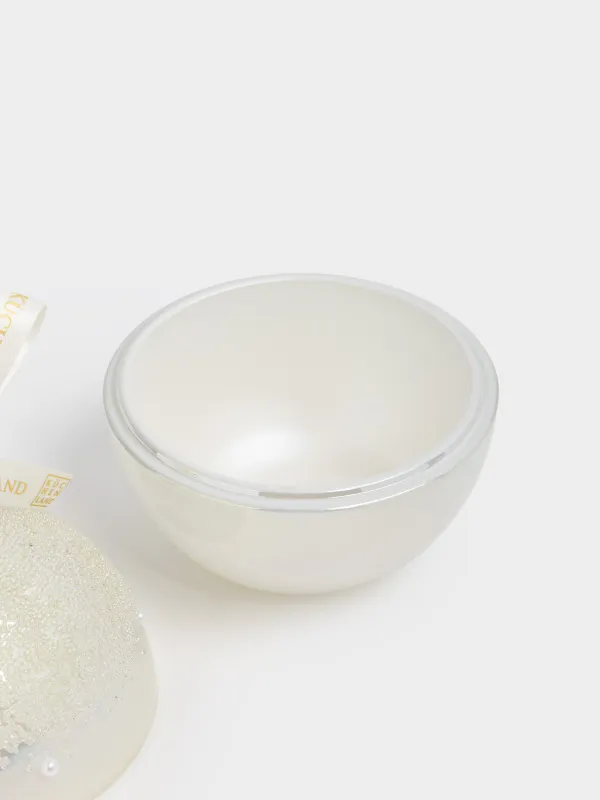 Storage container, 14x10 cm, 230 ml, glass / metal, pearl, Ball, Christmas storage, image-2