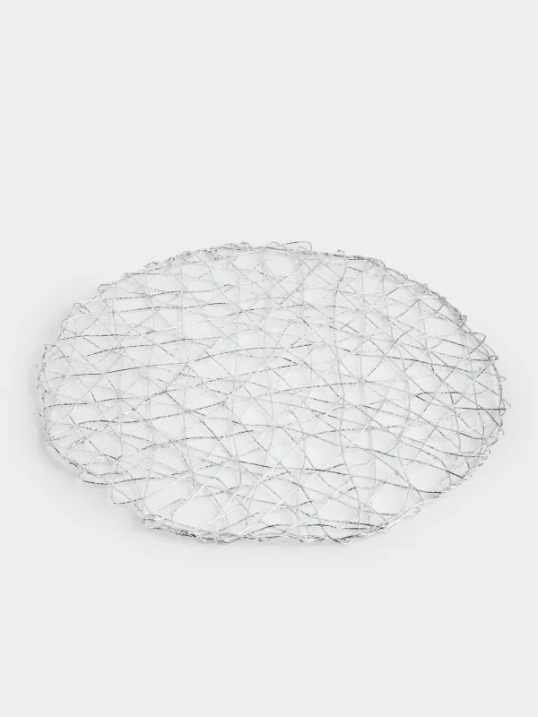 Placemat, 38 cm, PET, round, silver, Cobweb, Azhur Grid, image-2