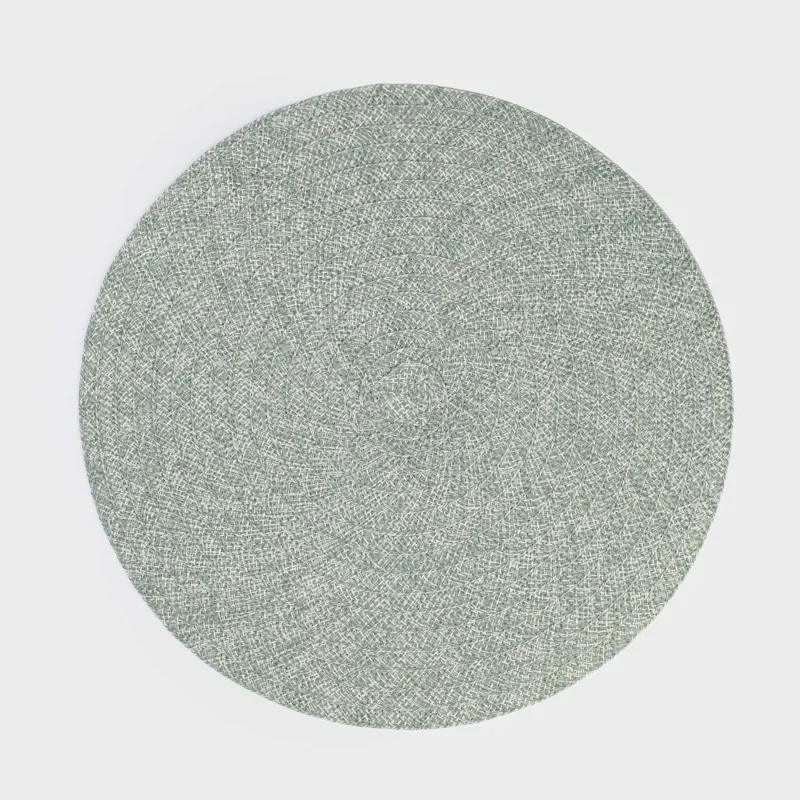 Placemat, 38 cm, polyester, round, menthol, Ring mix