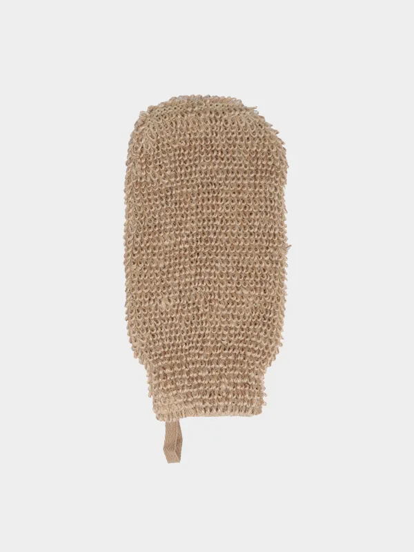 Washcloth-mitten for washing the body, 10. 5x21. 5 cm, hemp fiber, beige, Eco life, image-0
