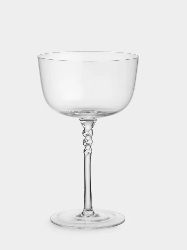 Drinking glass, 270 ml, 2 pcs, crystal glass, Twisted leg, Parma, image-2