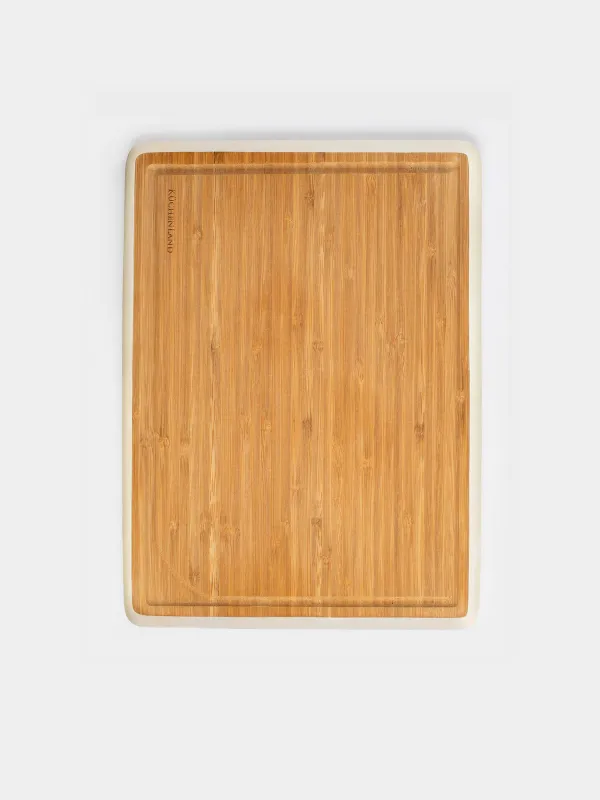 Cutting board, 38x28 cm, bamboo, rectangular, milk edging, Bamboo, image-0
