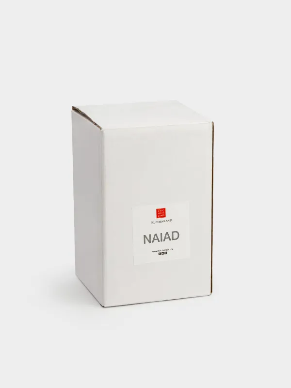 Candle holder, 14 cm, for one candle, on a leg, glass, Naiad, image-4