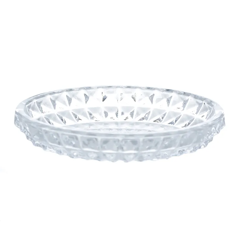 Soap dish, 13x10 cm, glass, oval, Diamond lights