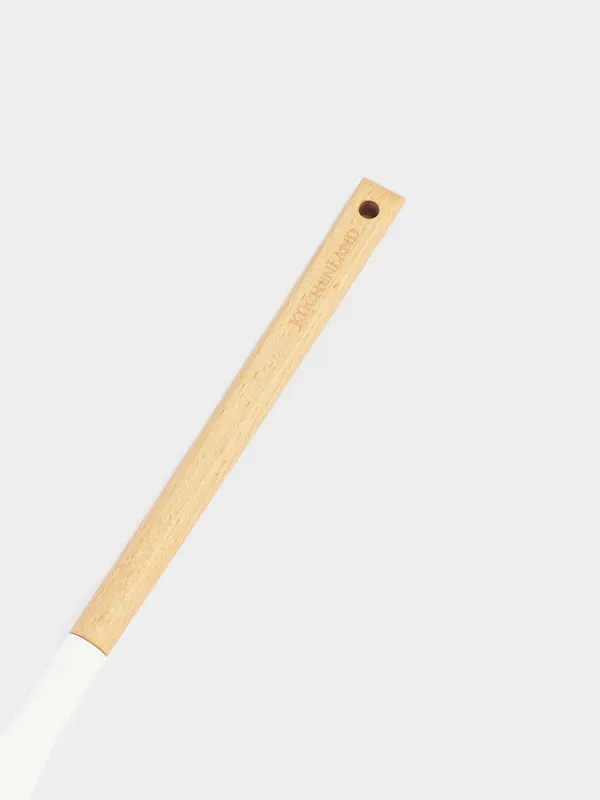 Spatula, 32 cm, with slits, silicone / wood, beige, Provence, image-5