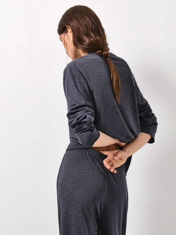 Women's long sleeve, size S, modal / polyester, dark grey, Savina, image-5