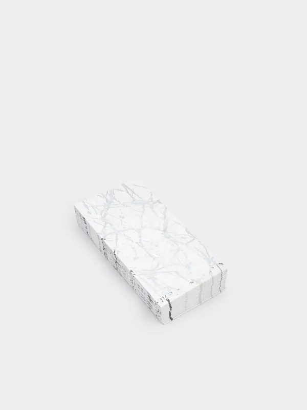Paper napkins, 33x33 cm, 20 pcs, rectangular, white, Silver marble, Maniera, image-1