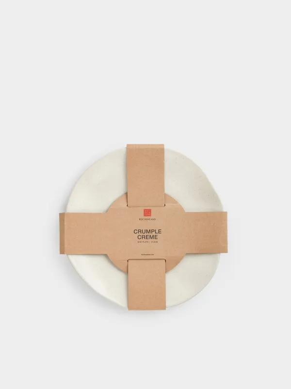 Snack plate, 23 cm, ceramic, milky, Crumpled effect, Crumple creme, image-6
