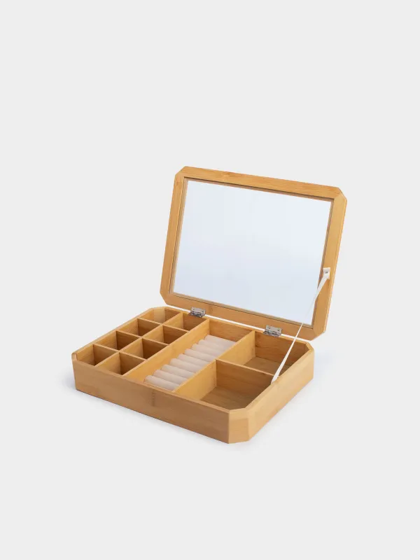 Jewelry box, 30x23 cm, bamboo / glass, Bamboo, image-1
