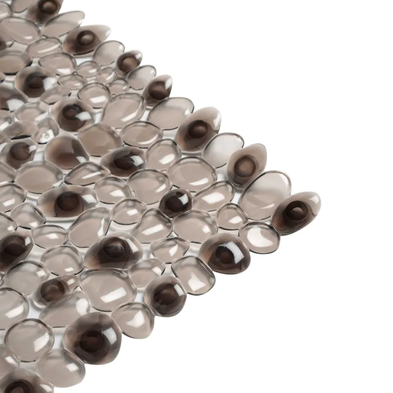 Bath/shower mat, 35x70 cm, with suction cups, PVC, Rectangular, Dark gray, Stones, Pebble, image-1