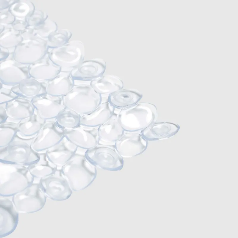 Bath/shower mat, 35x70 cm, with suction cups, PVC, Rectangular, White, Stones, Pebble, image-1