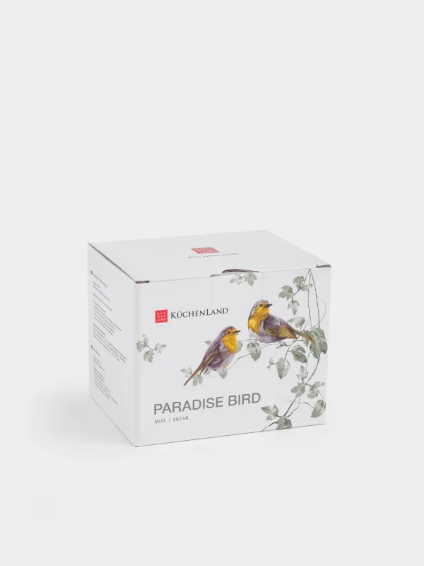 Mug, 380 ml, porcelain F, with golden edging, Painted fairywren, Paradise bird, image-2