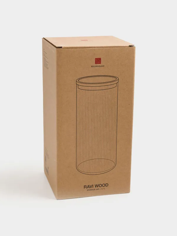 Can for bulk products, 1,7 l, glass B / wood, Ravi wood, image-8