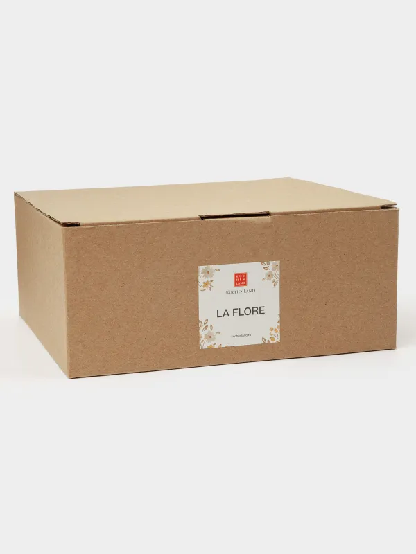 Salad bowl, 21x8 cm, 1.2 l, ceramic, milky, Vintage flowers, La flore, image-4