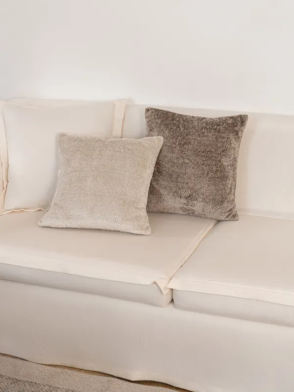 Decorative pillow, 45x45 cm, velvet, beige, Nordkap, image-4