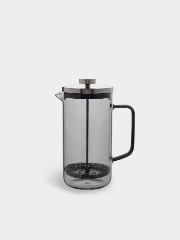 French press, 1,2 l, used glass / steel, grey, Flavor, image-0