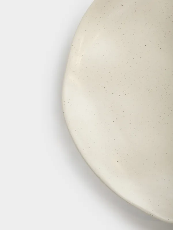 Snack plate, 23 cm, ceramic, milky, Crumpled effect, Crumple creme, image-4