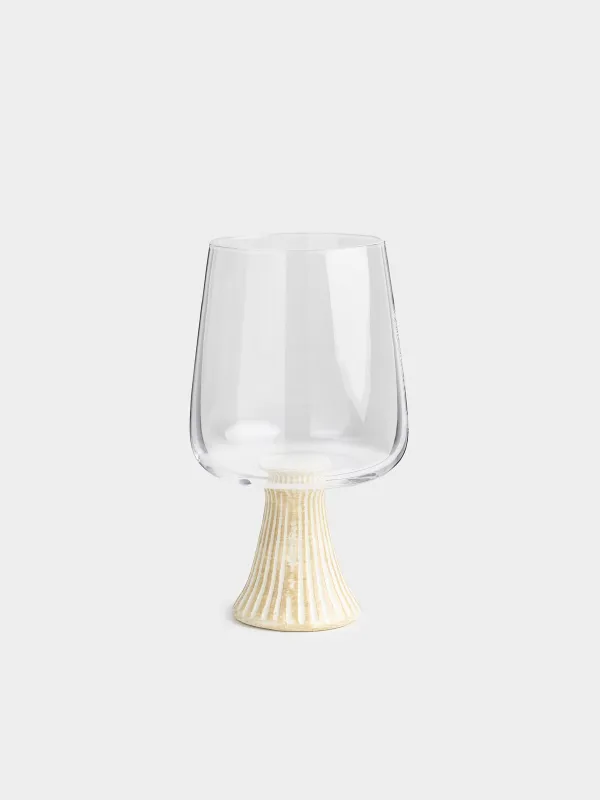Drinking glass, 390 ml, glass / ceramic, milk leg, Aesthetic, image-0