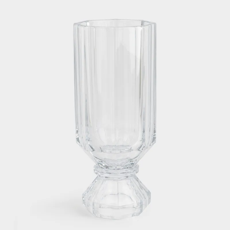 Flower vase, 36 cm, glass, Facets, Terlano