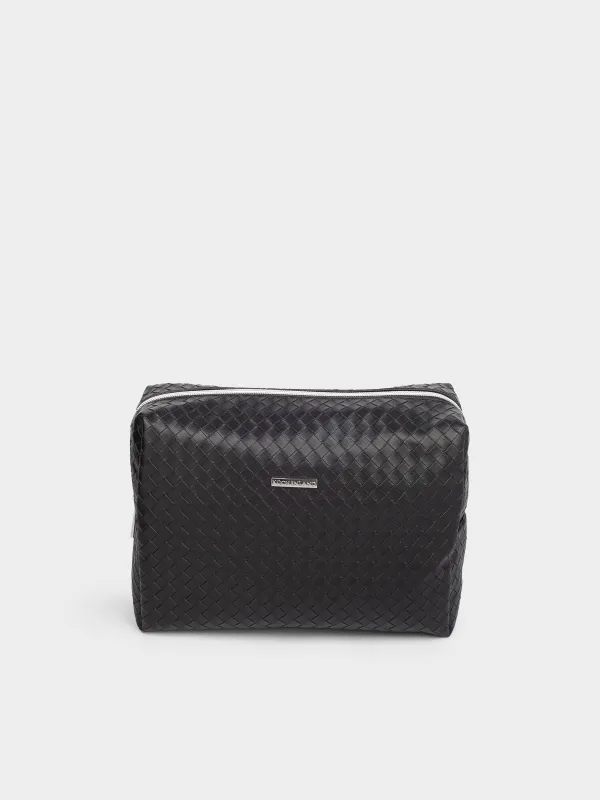 Makeup bag, 27х19 cm, polyurethane, black, Sennit, image-5