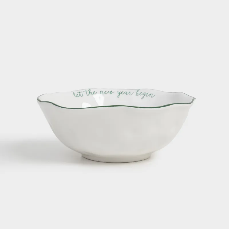 Salad bowl, 21x8 cm, 1 l, ceramic, Horse with Christmas tree, Christmas green