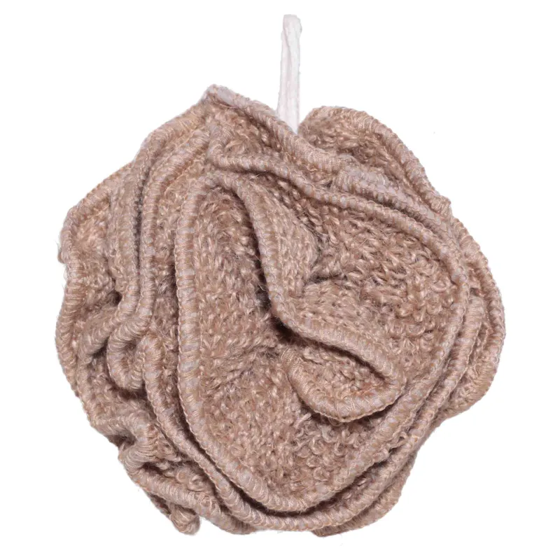 Body washcloth, 13 cm, hemp fiber, beige, Bow, Eco life