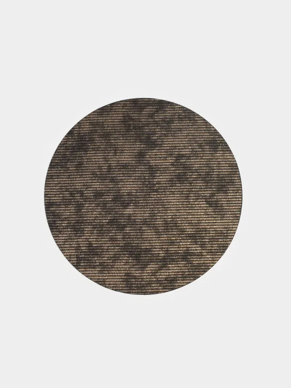 Placemat, 38 cm, PVC / polyester, round, black and gold, Rock, image-0