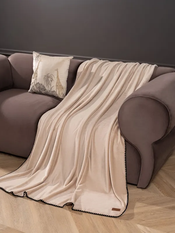 Plaid, 140x190 cm, flannel, sand, Flannel, image-4