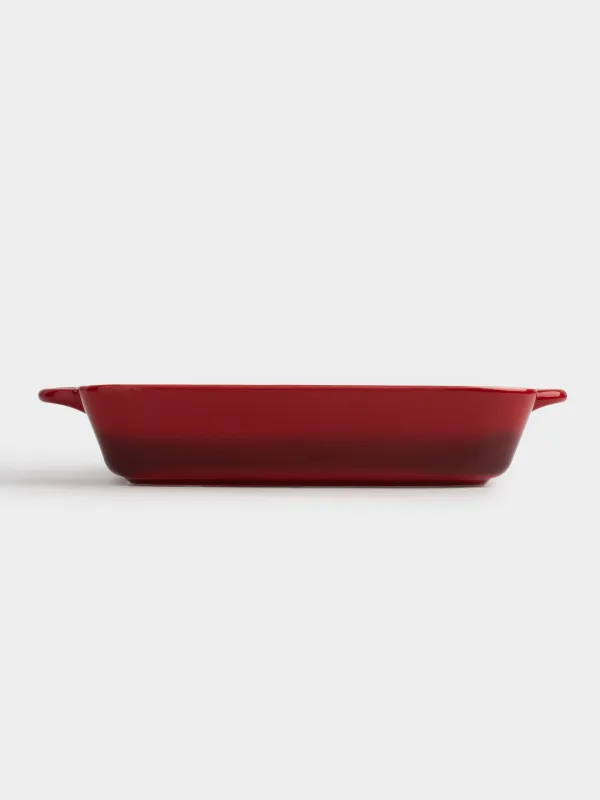 Baking dish, 27x20 cm, ceramic, rectangular, burgundy, Gradient, Cakes gradient, image-3