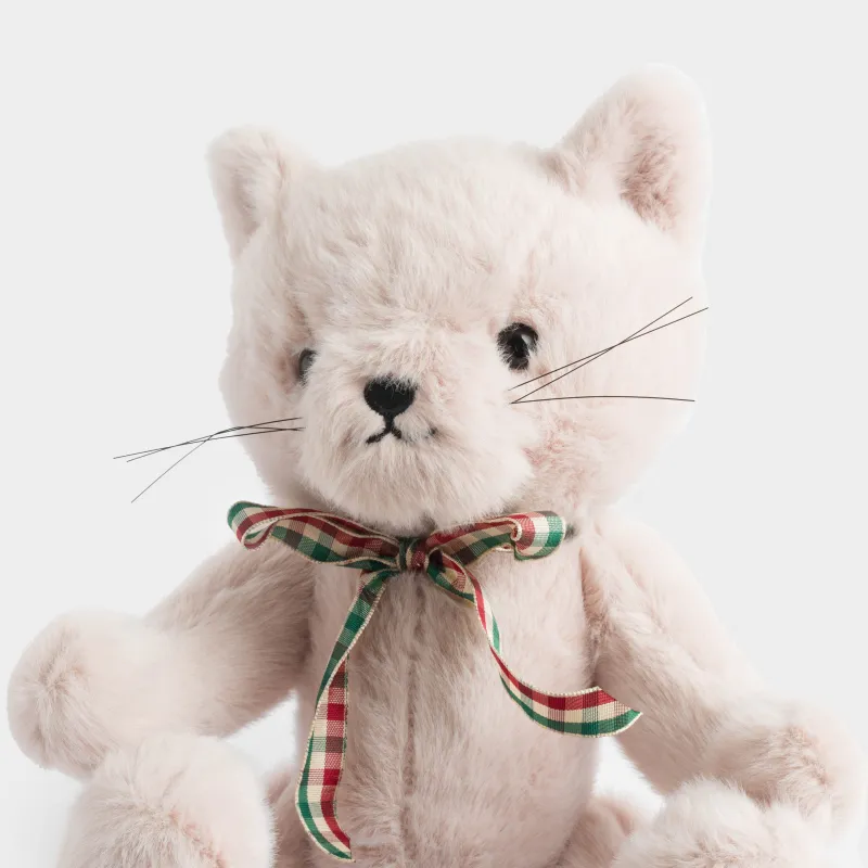 Toy, 35 cm, soft, with movable paws, polyester, beige, Cat, Cat, image-5