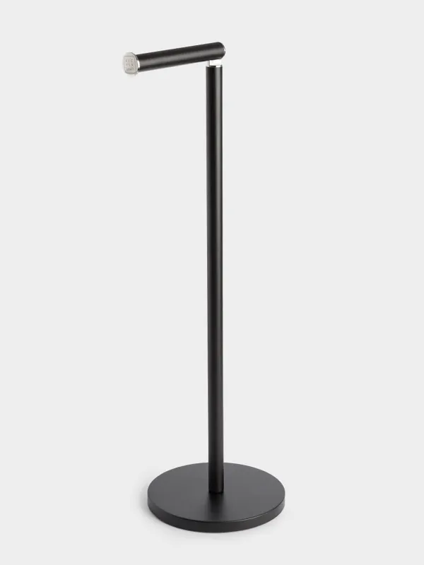 Toilet paper holder, 55 cm, floor-standing, steel, black, Total black, image-0